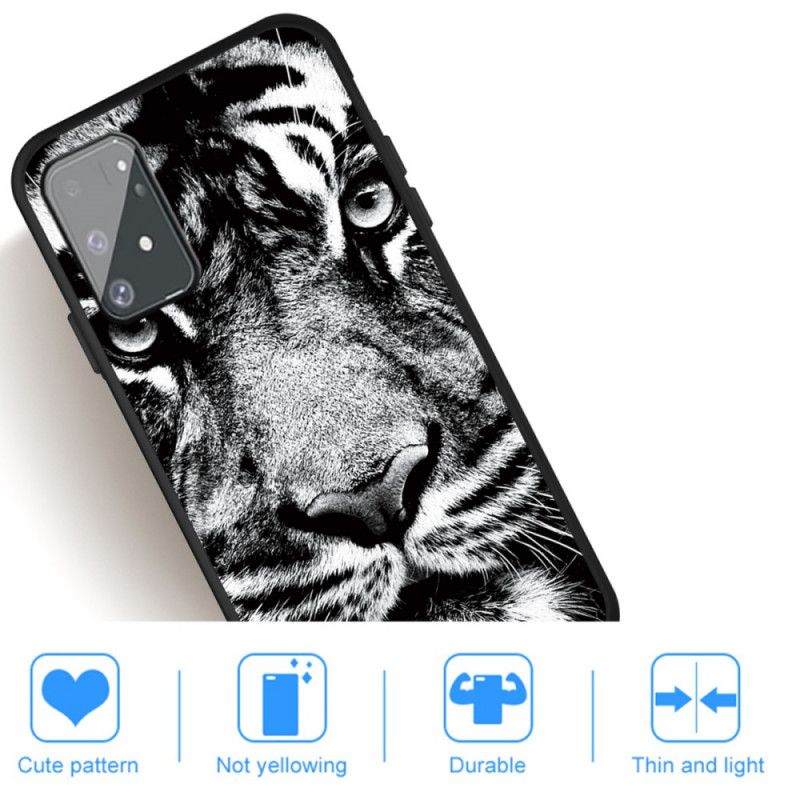 Hülle Samsung Galaxy S10 Lite Schwarzweiss-Tiger