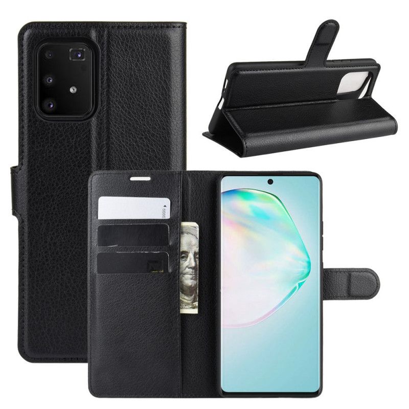 Lederhüllen Samsung Galaxy S10 Lite Schwarz Handyhülle Klassisch