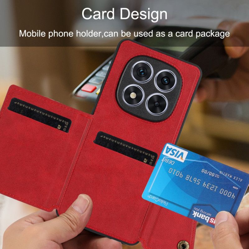 Hülle Xiaomi Redmi Note 14 Pro Plus 5g Kartenhalter Und Ständer In Lederoptik