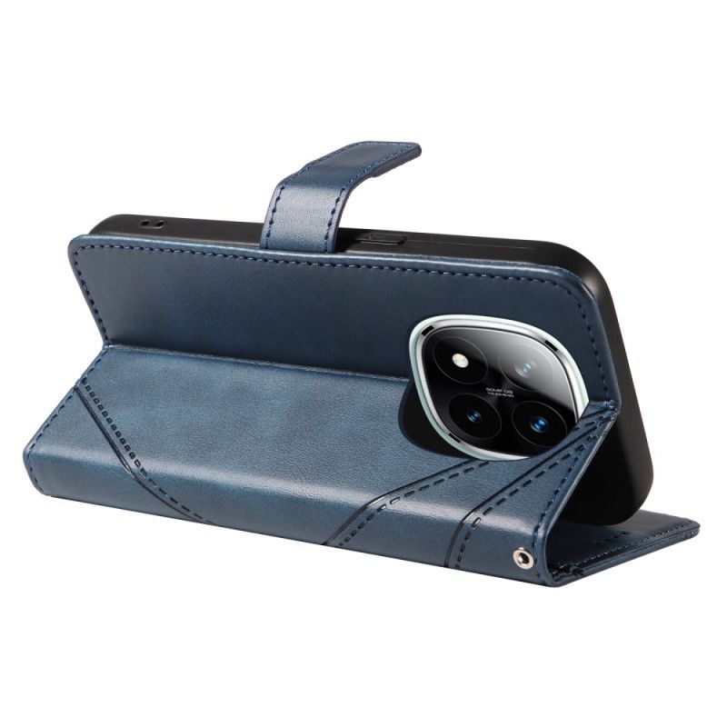 Lederhüllen Für Xiaomi Redmi Note 14 Pro Plus 5g Zweifarbiger Gestreifter Strap-on