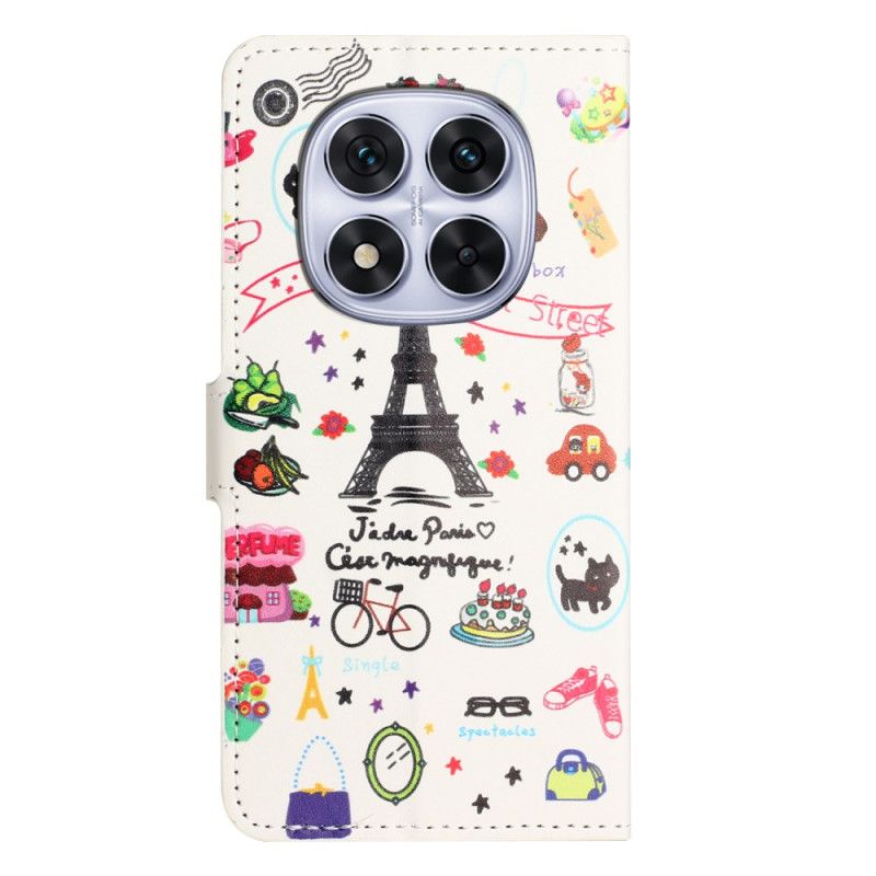 Lederhüllen Xiaomi Redmi Note 14 Pro Plus 5g Handyhülle Eiffelturm