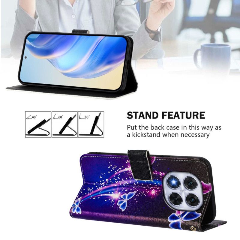 Lederhüllen Xiaomi Redmi Note 14 Pro Plus 5g Handyhülle Festliches Schmetterlingsmuster