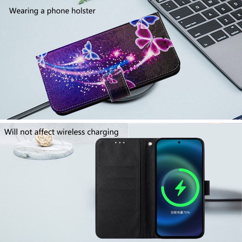 Lederhüllen Xiaomi Redmi Note 14 Pro Plus 5g Handyhülle Festliches Schmetterlingsmuster