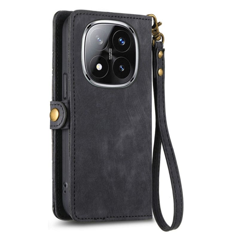 Lederhüllen Xiaomi Redmi Note 14 Pro Plus 5g Handyhülle Geldbörse Mit Geometrischen Linien