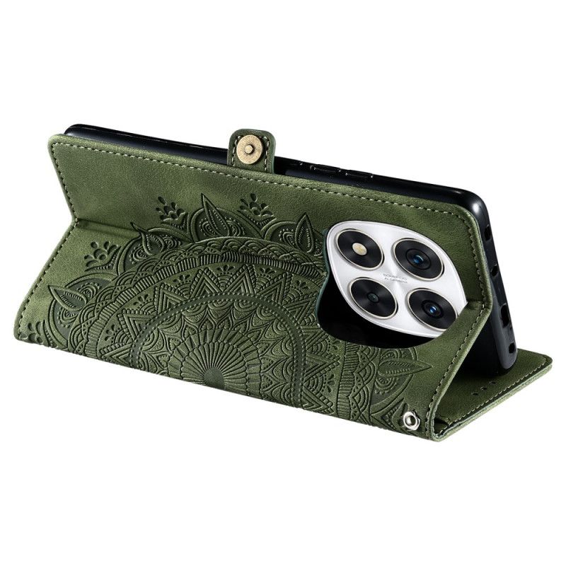 Lederhüllen Xiaomi Redmi Note 14 Pro Plus 5g Handyhülle Mandala-wildlederoptik