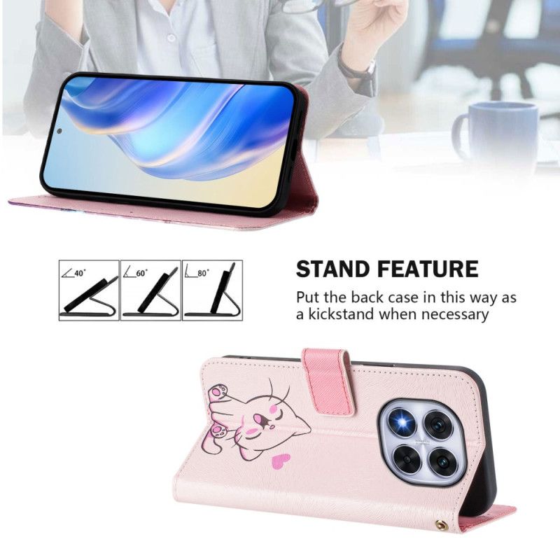 Lederhüllen Xiaomi Redmi Note 14 Pro Plus 5g Handyhülle Niedliches Katzenmuster