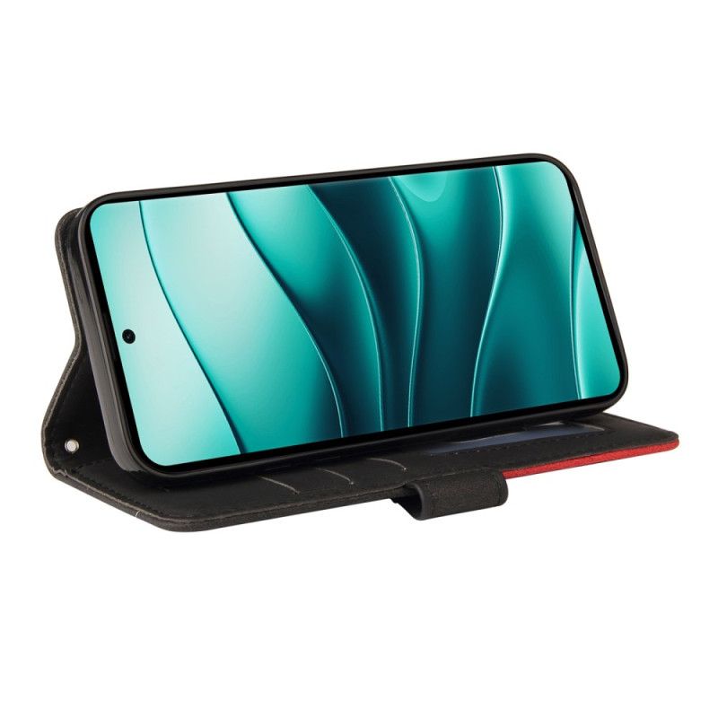 Lederhüllen Xiaomi Redmi Note 14 Pro Plus 5g Zweifarbige Wellenlinien