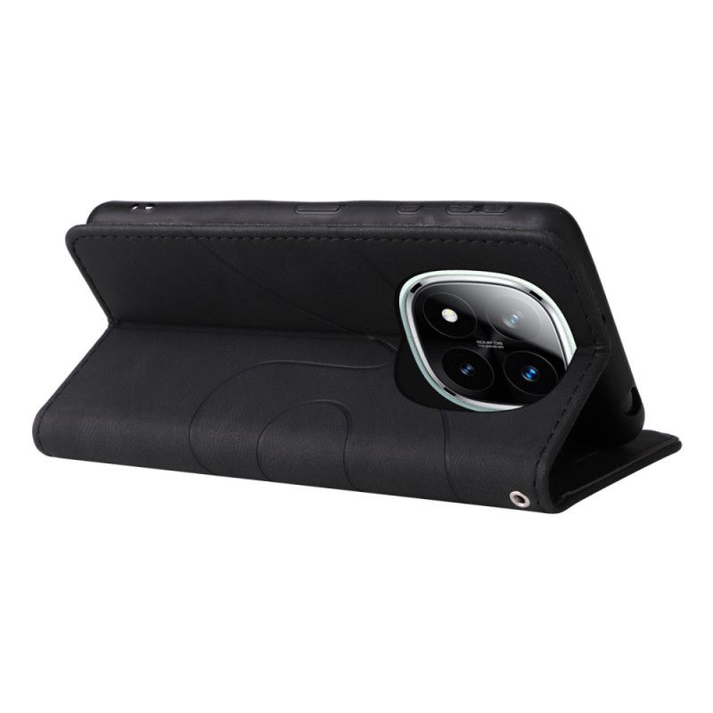 Lederhüllen Xiaomi Redmi Note 14 Pro Plus 5g Zweifarbige Wellenlinien