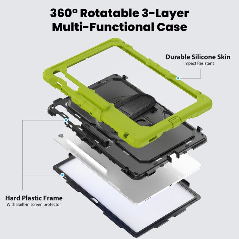 Hülle Samsung Galaxy Tab S10 Fe Plus Extrem Widerstandsfähig Mit Schultergurt