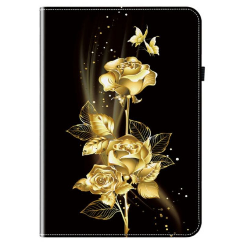 Hülle Samsung Galaxy Tab S10 Fe Plus Goldene Rosen