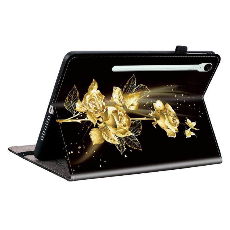 Hülle Samsung Galaxy Tab S10 Fe Plus Goldene Rosen