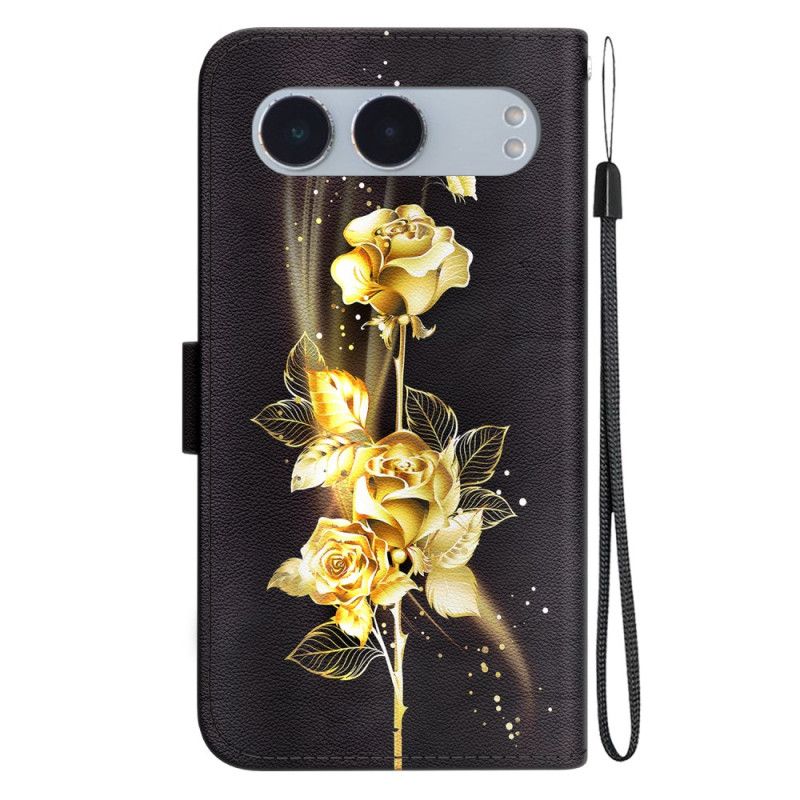 Lederhüllen Für Oneplus Nord 4 Goldene Und Rosa Schmetterlinge