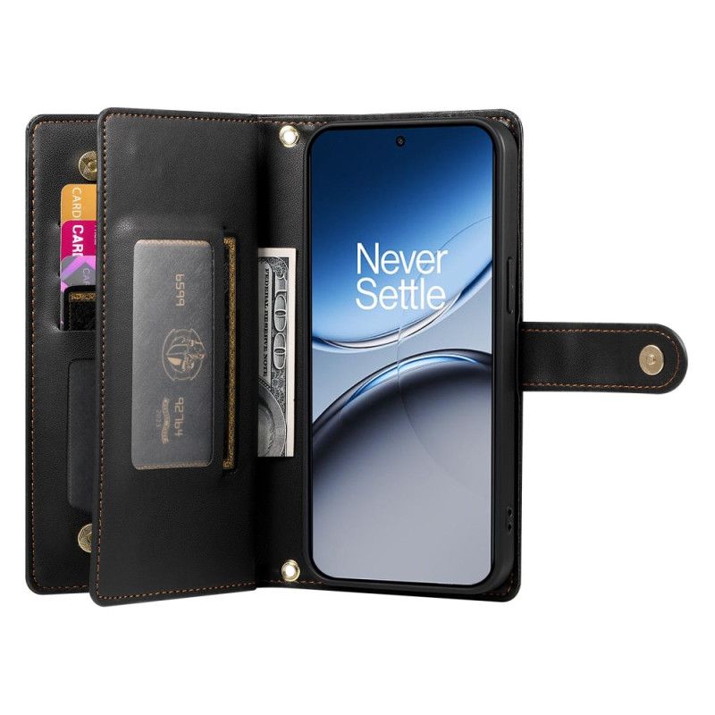 Lederhüllen Oneplus Nord 4 Geldbörse Mit Riemen Und Schulterriemen