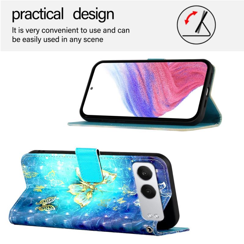 Lederhüllen Oneplus Nord 4 Handyhülle Goldene Schmetterlinge