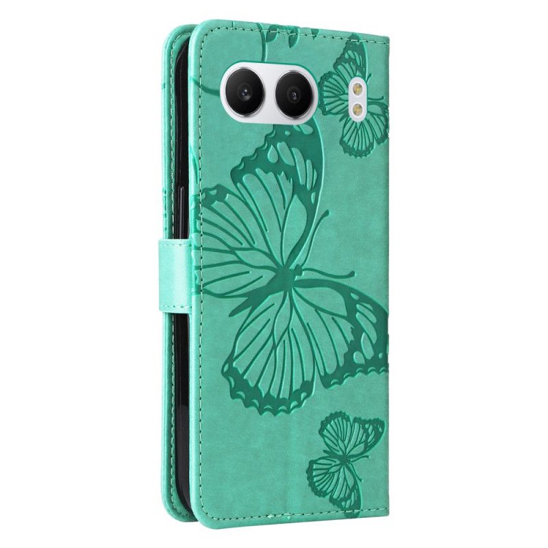 Lederhüllen Oneplus Nord 4 Riesiger Schmetterlingsriemen