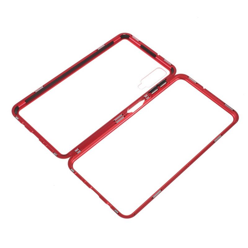 Flip Case Samsung Galaxy A70 Rot Transparent Abnehmbar