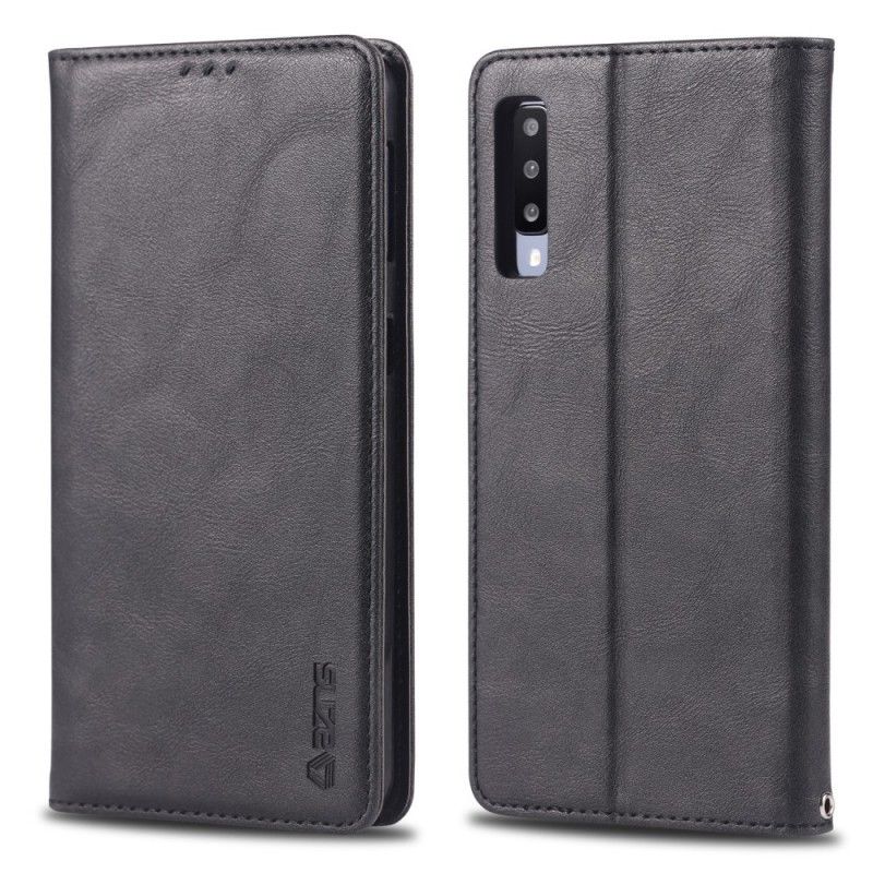 Flip Case Samsung Galaxy A70 Schwarz Retro-Azns