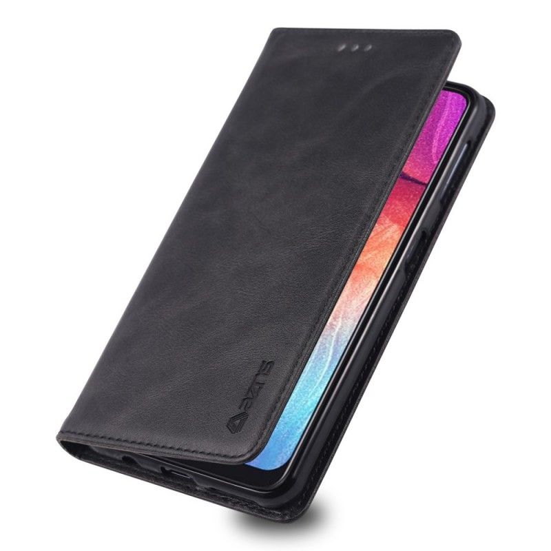 Flip Case Samsung Galaxy A70 Schwarz Retro-Azns