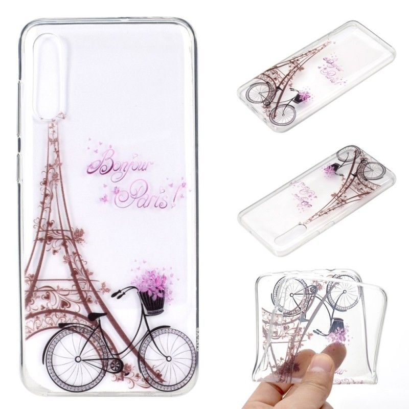 Hülle Für Samsung Galaxy A70 Transparent Hallo Paris