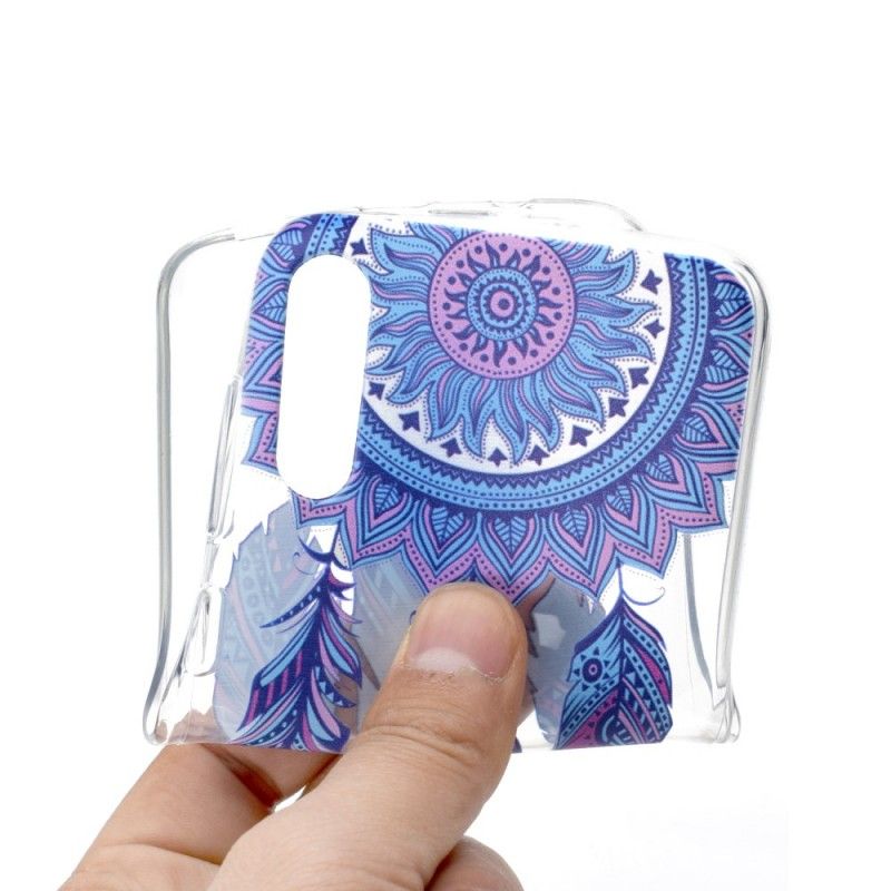 Hülle Für Samsung Galaxy A70 Transparente Blaue Federn Des Traumfängers