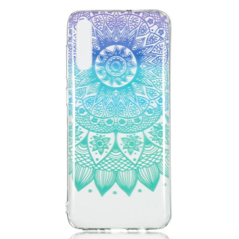 Hülle Für Samsung Galaxy A70 Transparentes Blaues Mandala