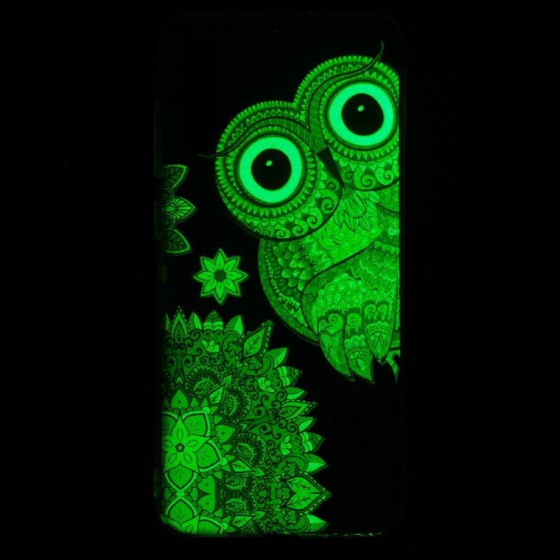 Hülle Samsung Galaxy A70 Fluoreszierende Mandala-Eule