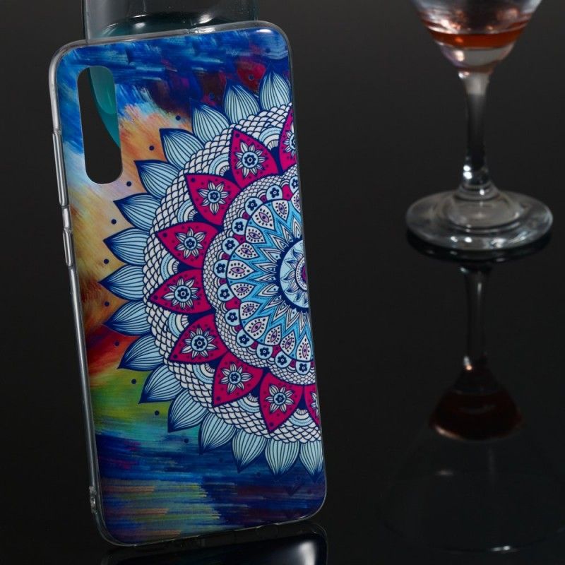 Hülle Samsung Galaxy A70 Fluoreszierendes Farbiges Mandala