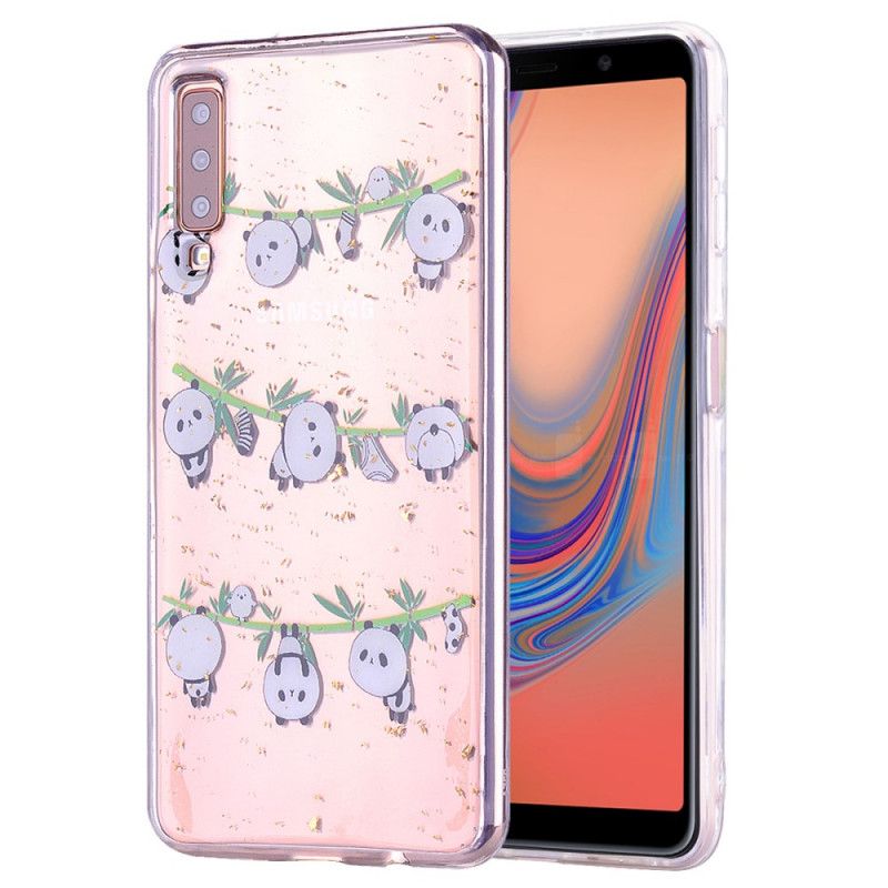 Hülle Samsung Galaxy A70 Handyhülle Lustige Und Glitzernde Pandas