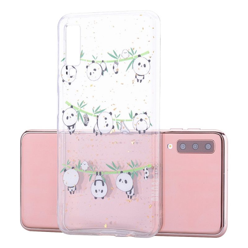 Hülle Samsung Galaxy A70 Handyhülle Lustige Und Glitzernde Pandas
