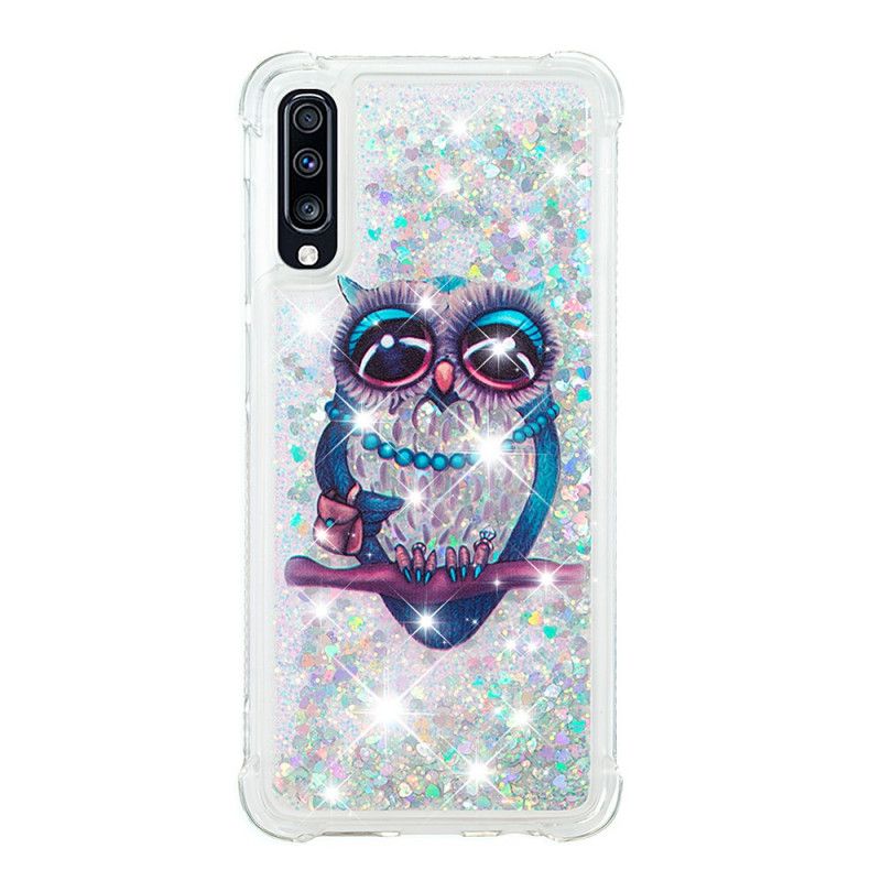 Hülle Samsung Galaxy A70 Miss Owl Glitter