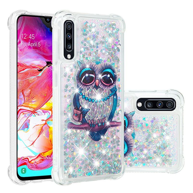 Hülle Samsung Galaxy A70 Miss Owl Glitter