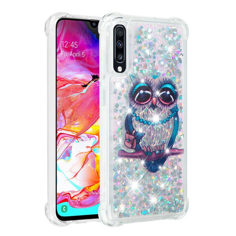 Hülle Samsung Galaxy A70 Miss Owl Glitter