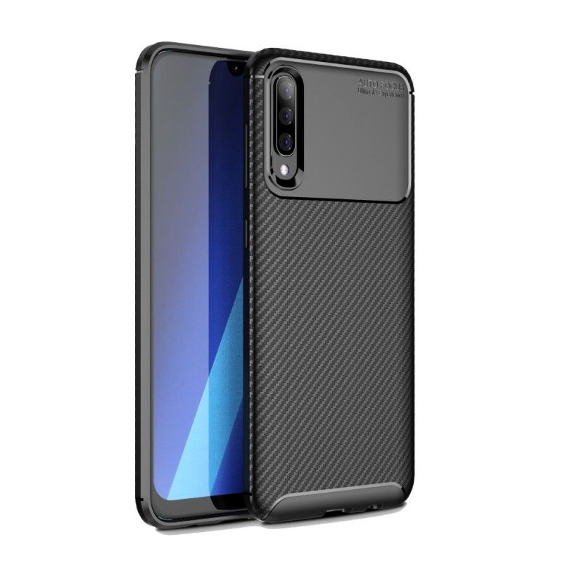 Hülle Samsung Galaxy A70 Schwarz Flexible Kohlefasertextur