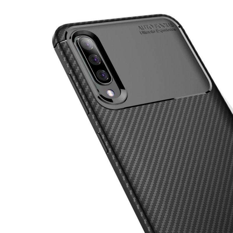 Hülle Samsung Galaxy A70 Schwarz Flexible Kohlefasertextur