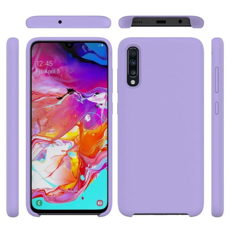 Hülle Samsung Galaxy A70 Schwarz Silikonflüssigkeit