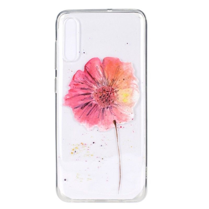 Hülle Samsung Galaxy A70 Transparente Aquarellmohnblume