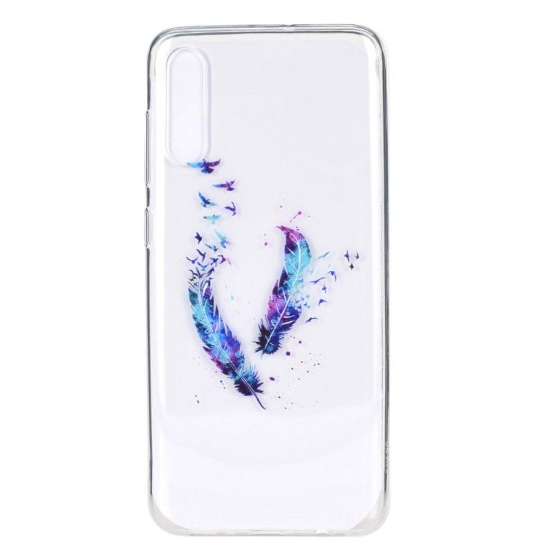 Hülle Samsung Galaxy A70 Transparente Federn