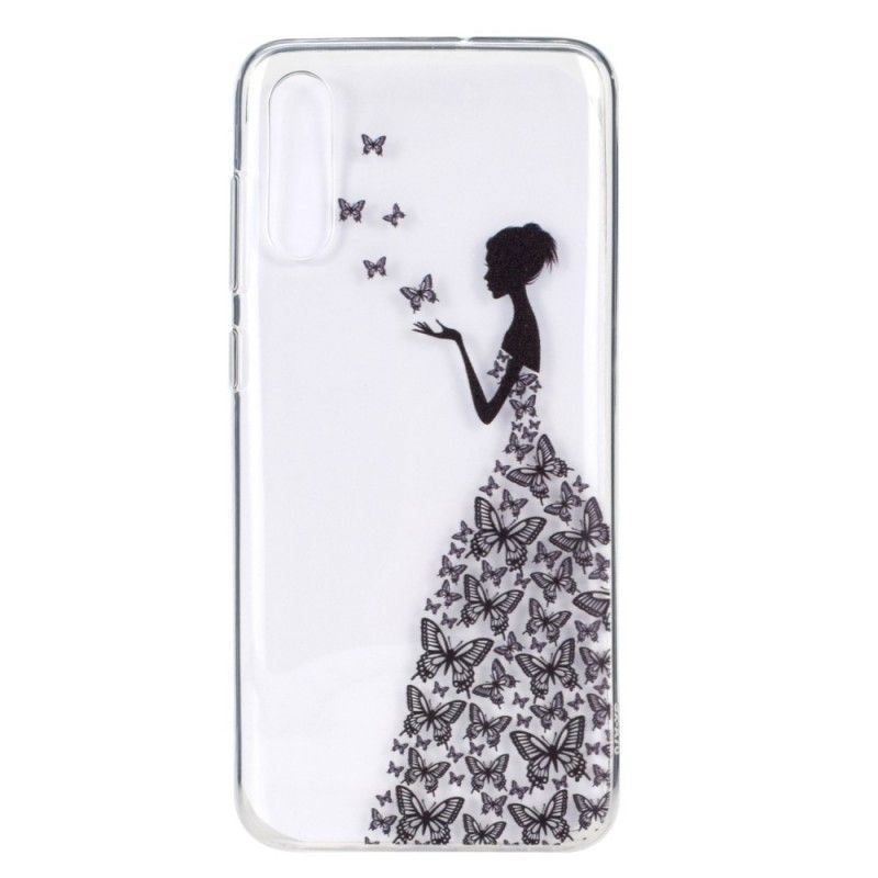 Hülle Samsung Galaxy A70 Transparentes Kleid Mit Schmetterlingen