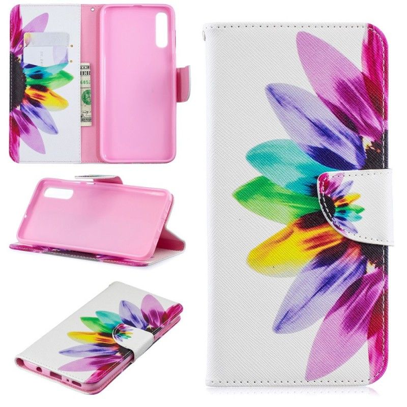 Lederhüllen Für Samsung Galaxy A70 Aquarellblume