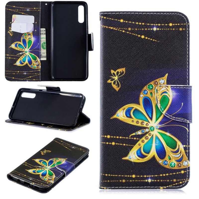Lederhüllen Samsung Galaxy A70 Handyhülle Magischer Schmetterling
