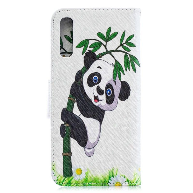 Lederhüllen Samsung Galaxy A70 Panda Auf Bambus