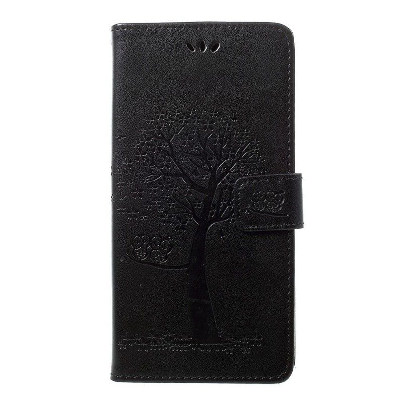 Lederhüllen Samsung Galaxy A70 Schwarz Baum- Und Tanga-Eulen