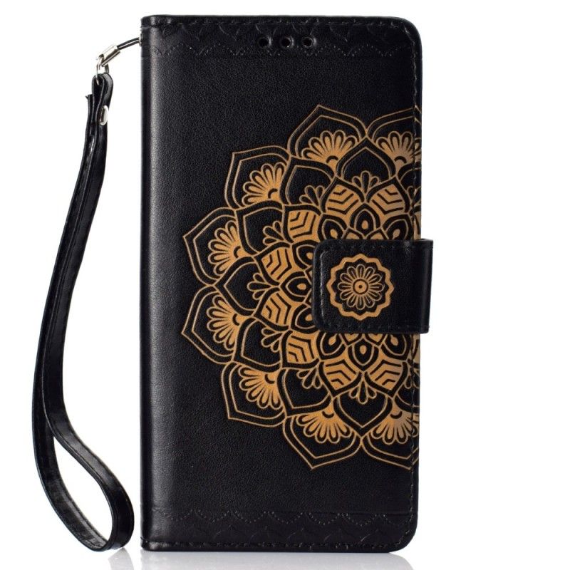 Lederhüllen Samsung Galaxy A70 Schwarz Schickes Mandala