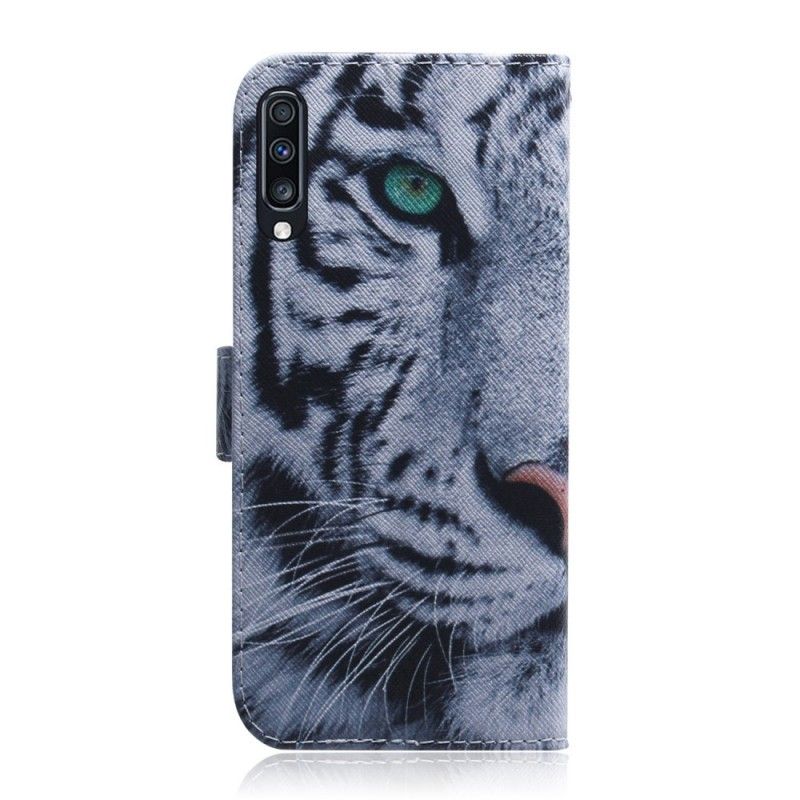 Lederhüllen Samsung Galaxy A70 Tigergesicht