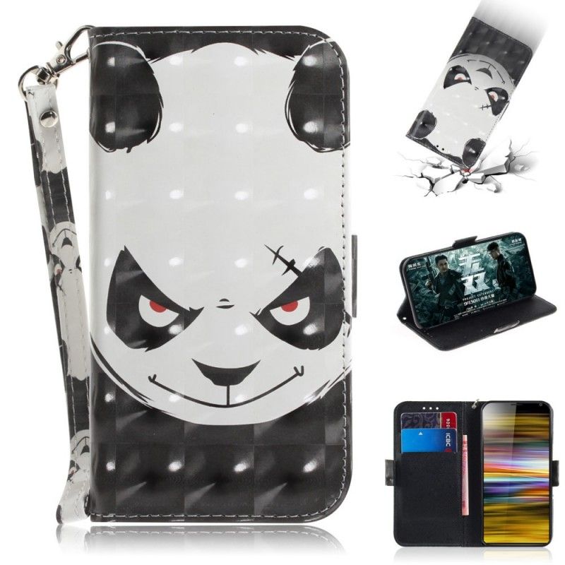 Lederhüllen Sony Xperia 10 Plus Handyhülle Wütender Panda Mit Tanga