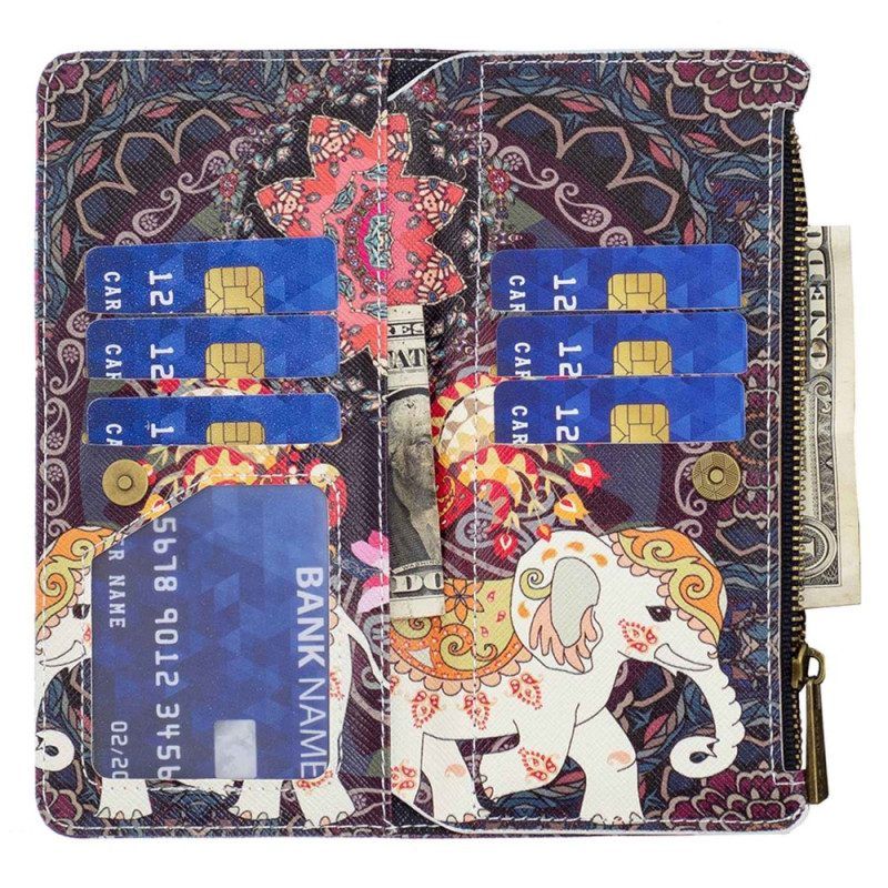 Flip Case Für Xiaomi 12T / 12T Pro Elefanten-reißverschlusstasche