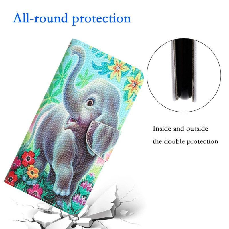 Flip Case Für Xiaomi 12T / 12T Pro Mit Kordel Fass Mich Nicht An Elefant Mit Riemen