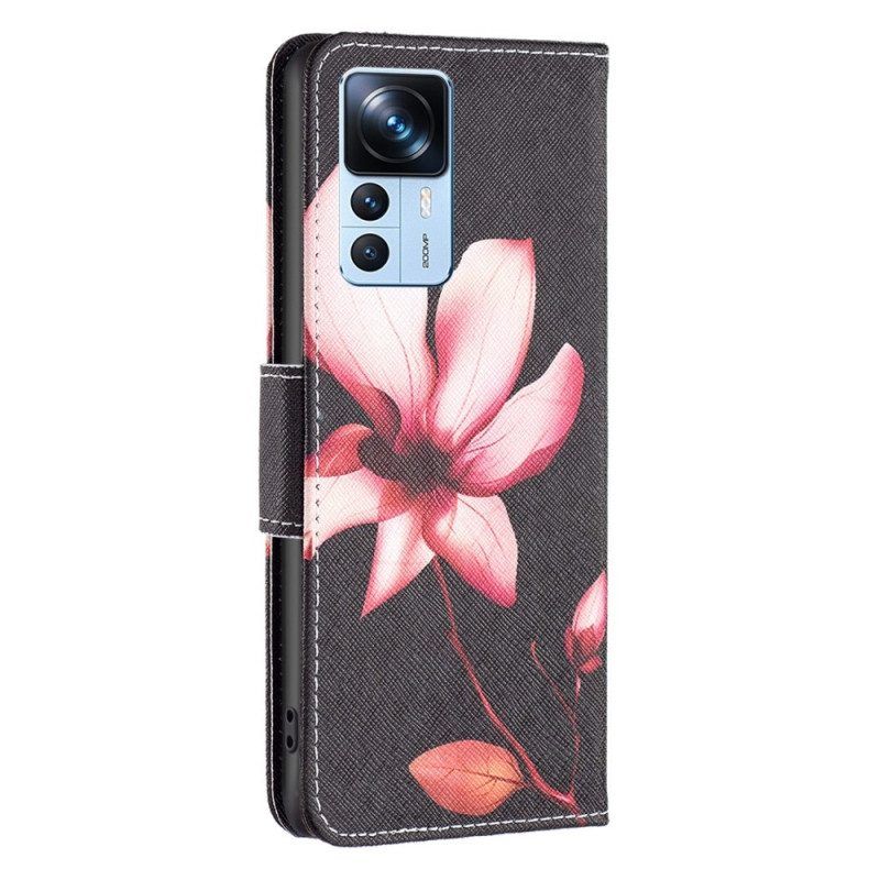 Flip Case Für Xiaomi 12T / 12T Pro Pinke Blume