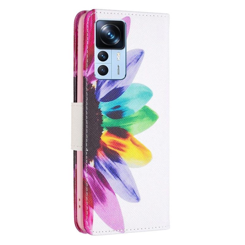 Lederhüllen Für Xiaomi 12T / 12T Pro Aquarellblume