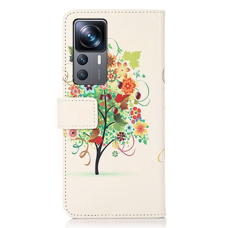 Lederhüllen Für Xiaomi 12T / 12T Pro Blühender Baum